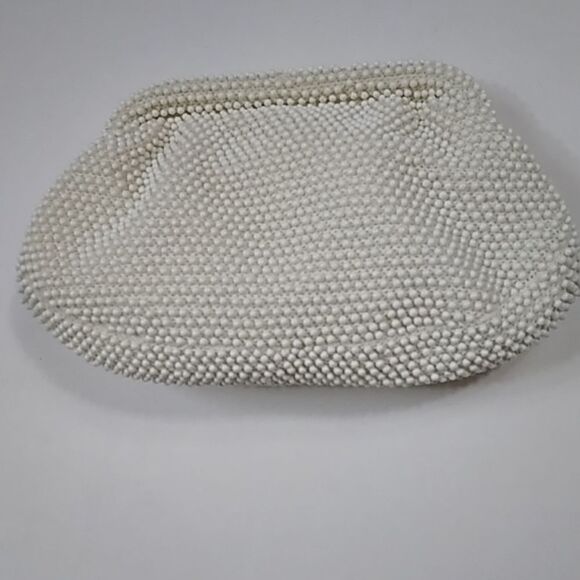 Vintage Handbags - Vintage Corde Bead Cream Snap Clutch Women's Handbags Please